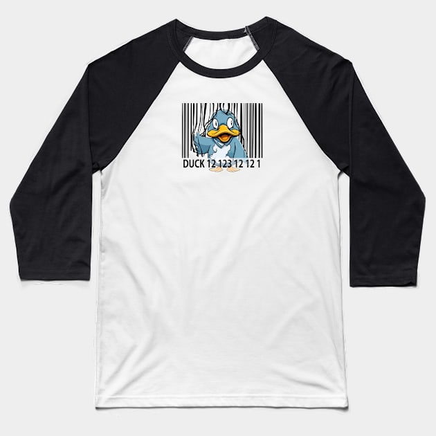 duck barcode Baseball T-Shirt by happy.andiar